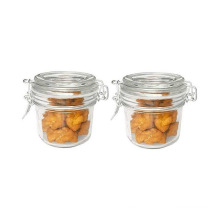 Small Size Glass Spice Jar Hermetic Ss Clip and Glass Lids, Round Shape